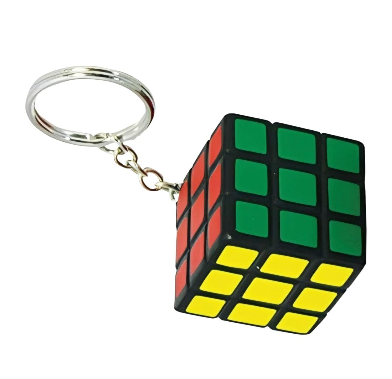 Buy Mini Cube Keychain, 3x3 Puzzle Cube, Black with Coloured Tiles